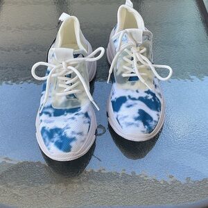 Forever 21 White Sneakers with Blue Accents